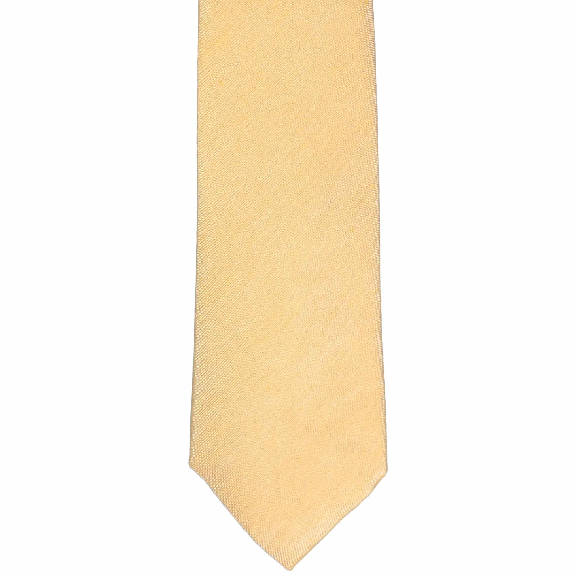 Dandelion Yellow Regency Linen/Silk Narrow Necktie, 3" Width sold by TieMart product image thumbnail 3