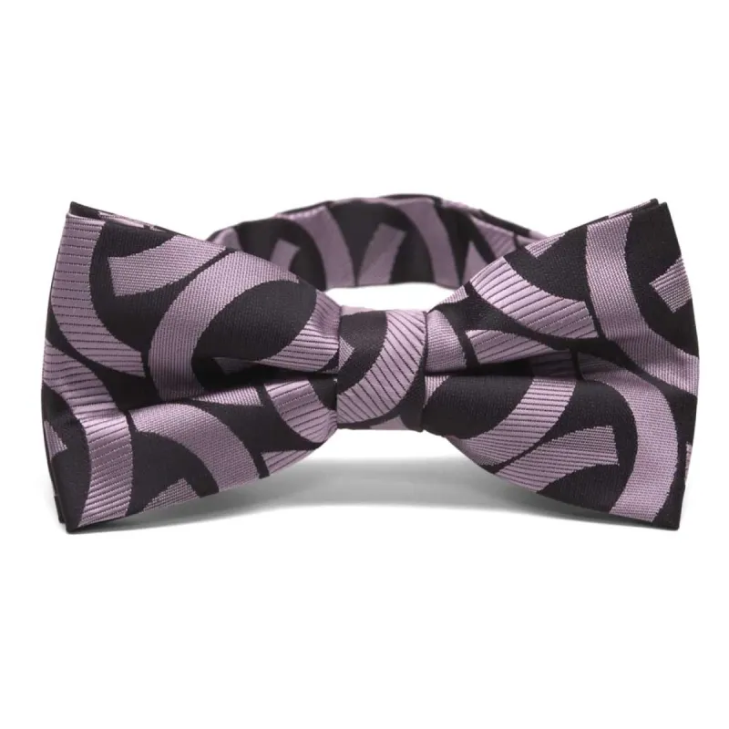 Dark Lavender Kay Link Pattern Band Collar Bow Tie sold by TieMart