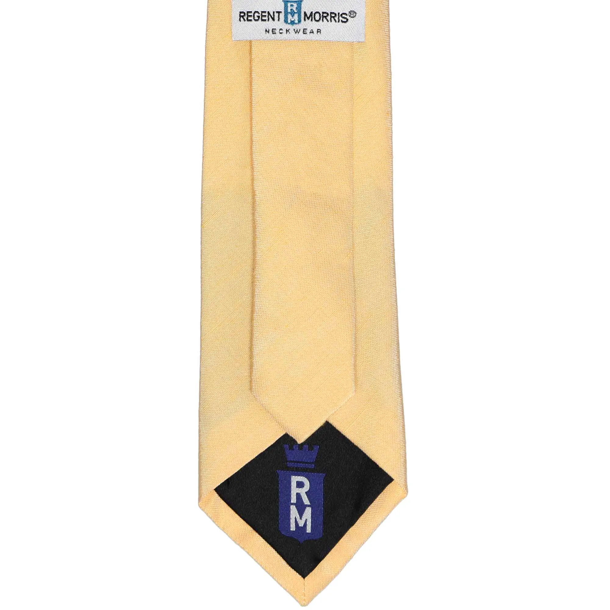 Dandelion Yellow Regency Linen/Silk Narrow Necktie, 3" Width sold by TieMart product image thumbnail 5