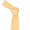 Dandelion Yellow Regency Linen/Silk Narrow Necktie, 3" Width sold by TieMart