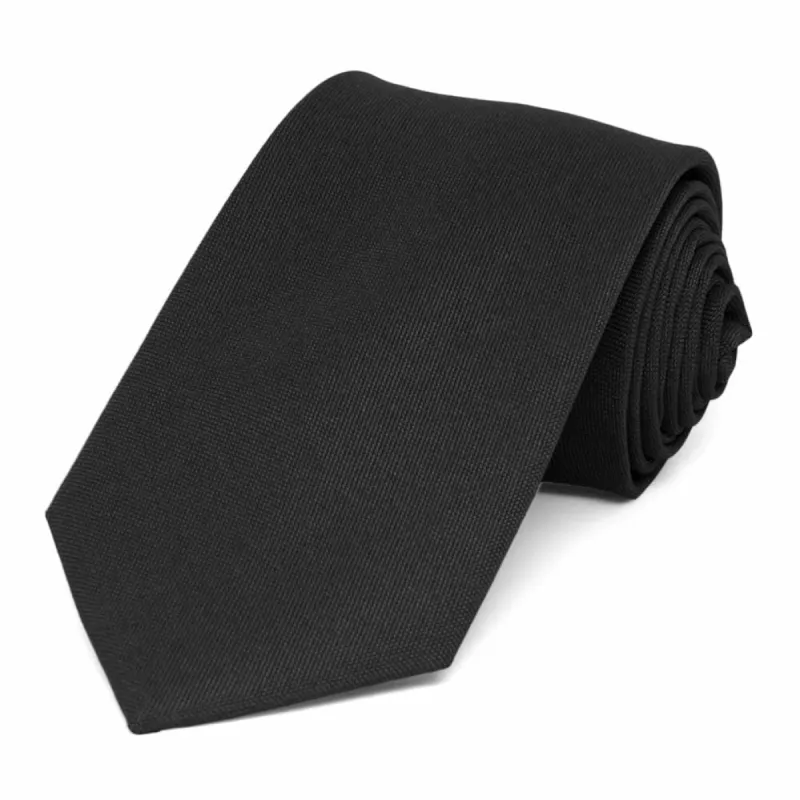 Black Matte Finish Necktie, 3" Width sold by TieMart