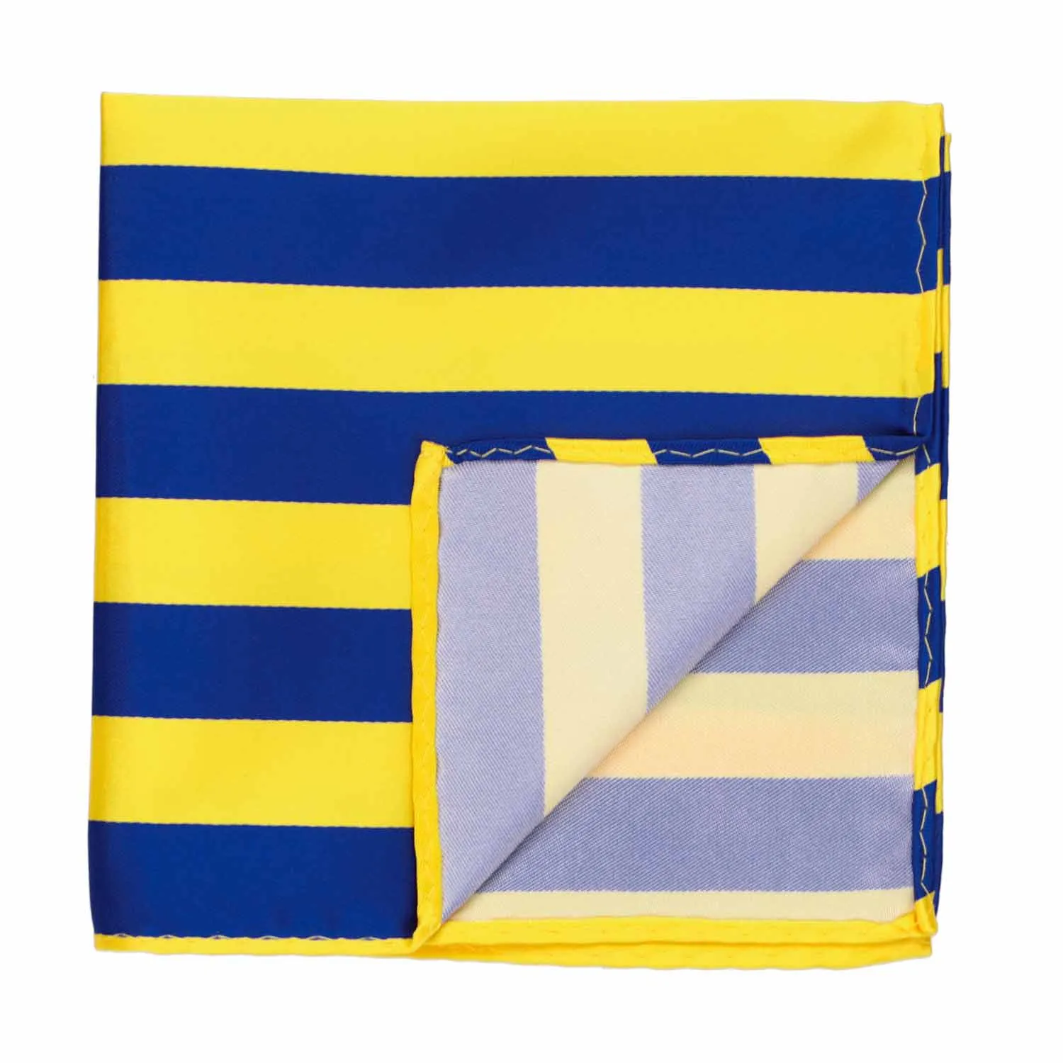 Royal Blue and Yellow Striped Pocket Square sold by TieMart product image thumbnail 2