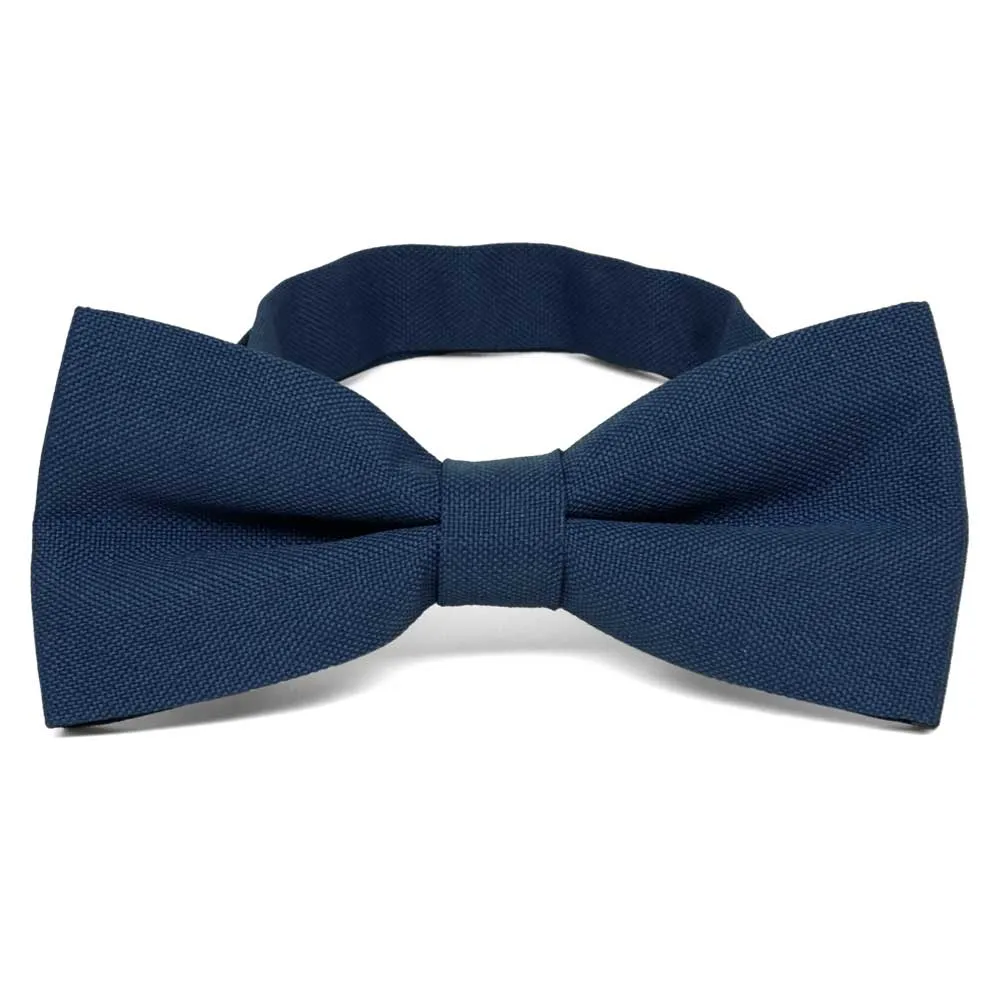 Dark Blue Matte Finish Bow Tie sold by TieMart