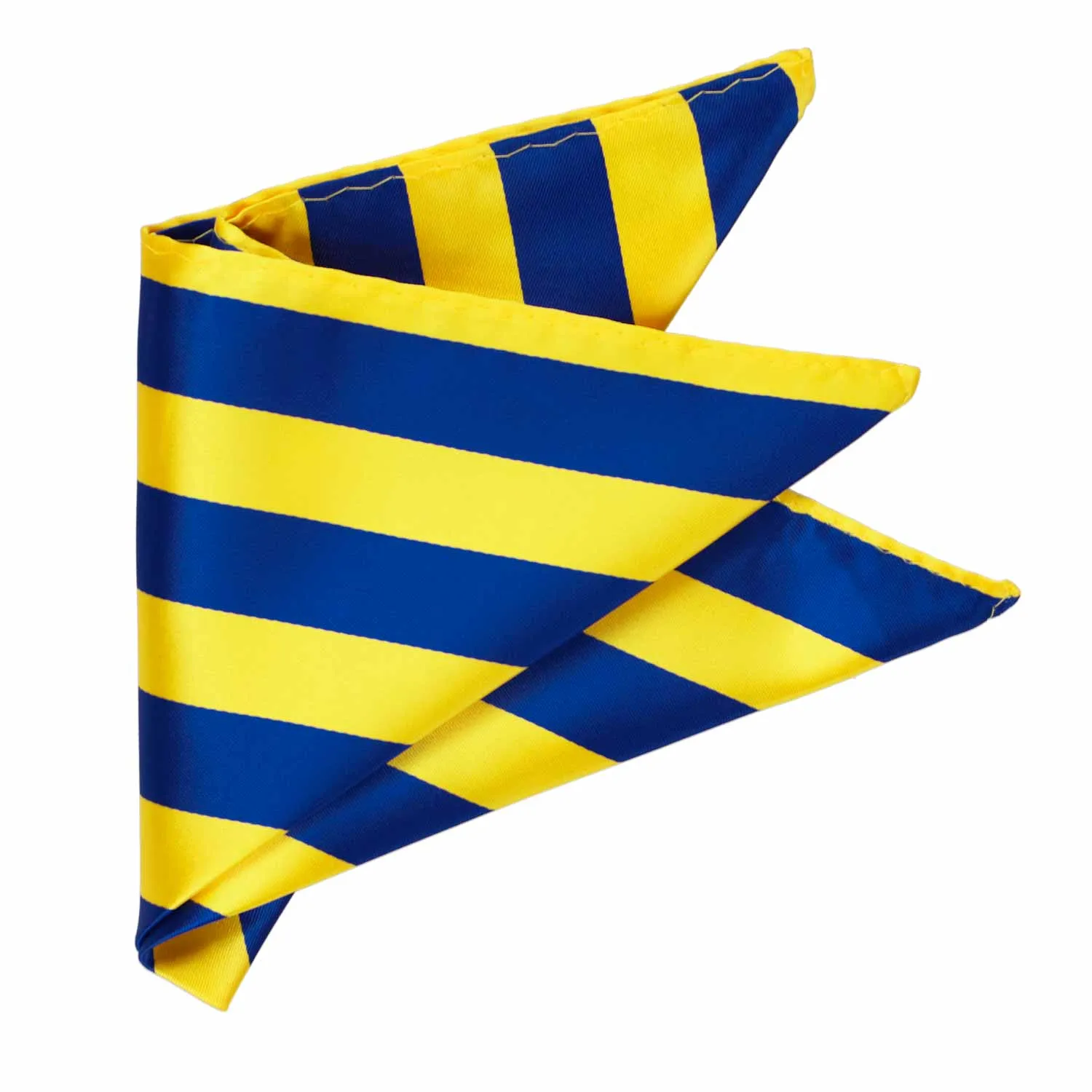 Royal Blue and Yellow Striped Pocket Square sold by TieMart product image thumbnail 3