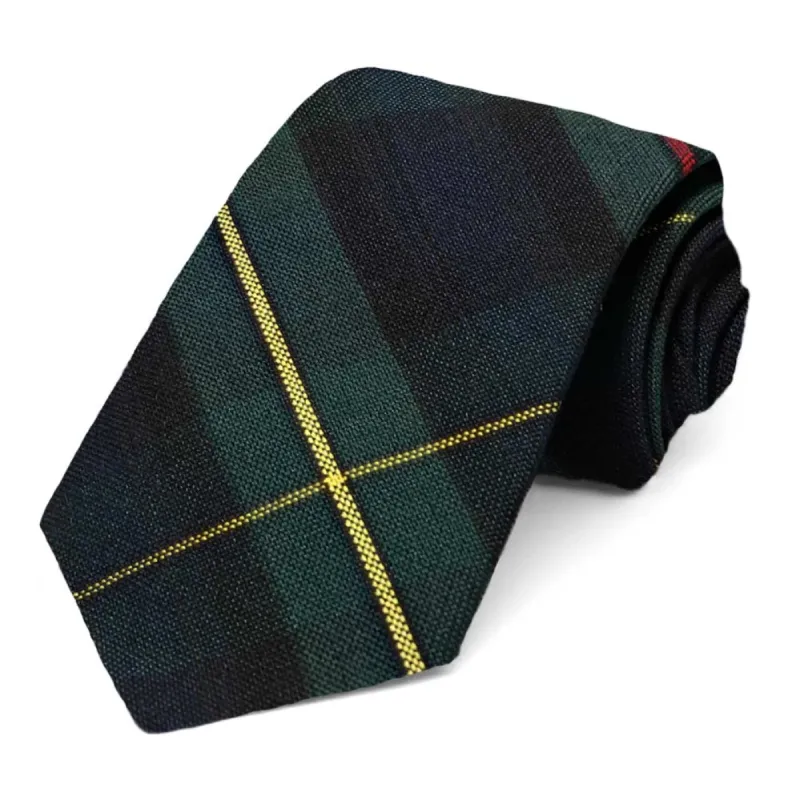 Hunter Green and Navy Blue Plaid Necktie, 3" Width sold by TieMart