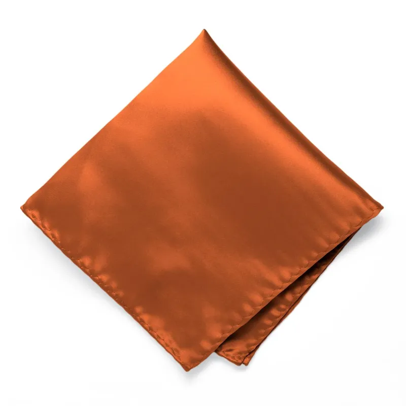 Burnt Orange Premium Pocket Square sold by TieMart