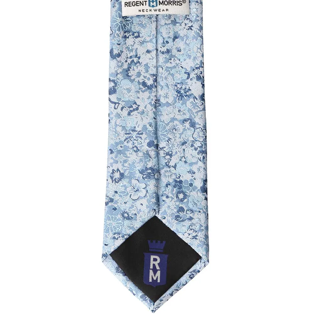 Steel Blue Member Floral Silk/Viscose Narrow Necktie, 3" Width sold by TieMart product image thumbnail 4