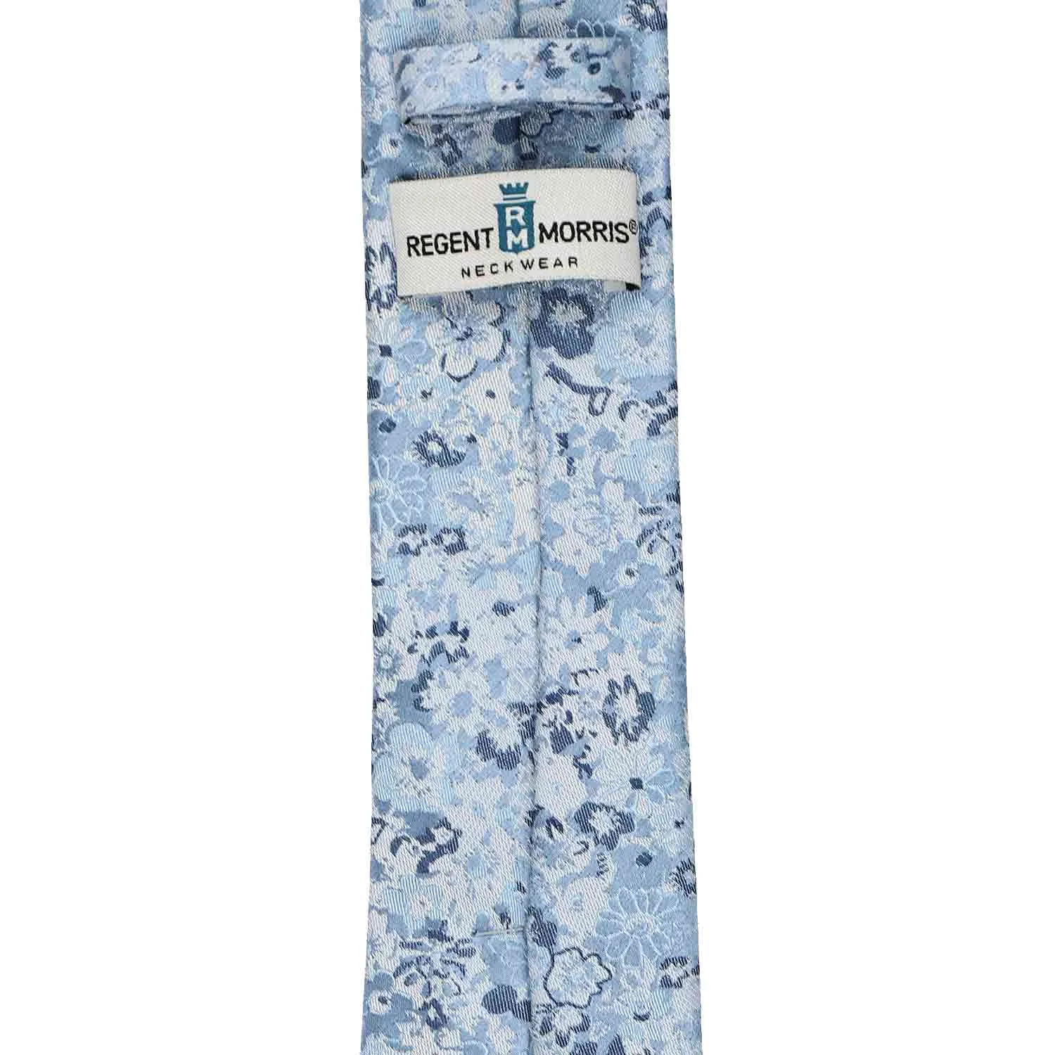 Steel Blue Member Floral Silk/Viscose Narrow Necktie, 3" Width sold by TieMart product image thumbnail 3