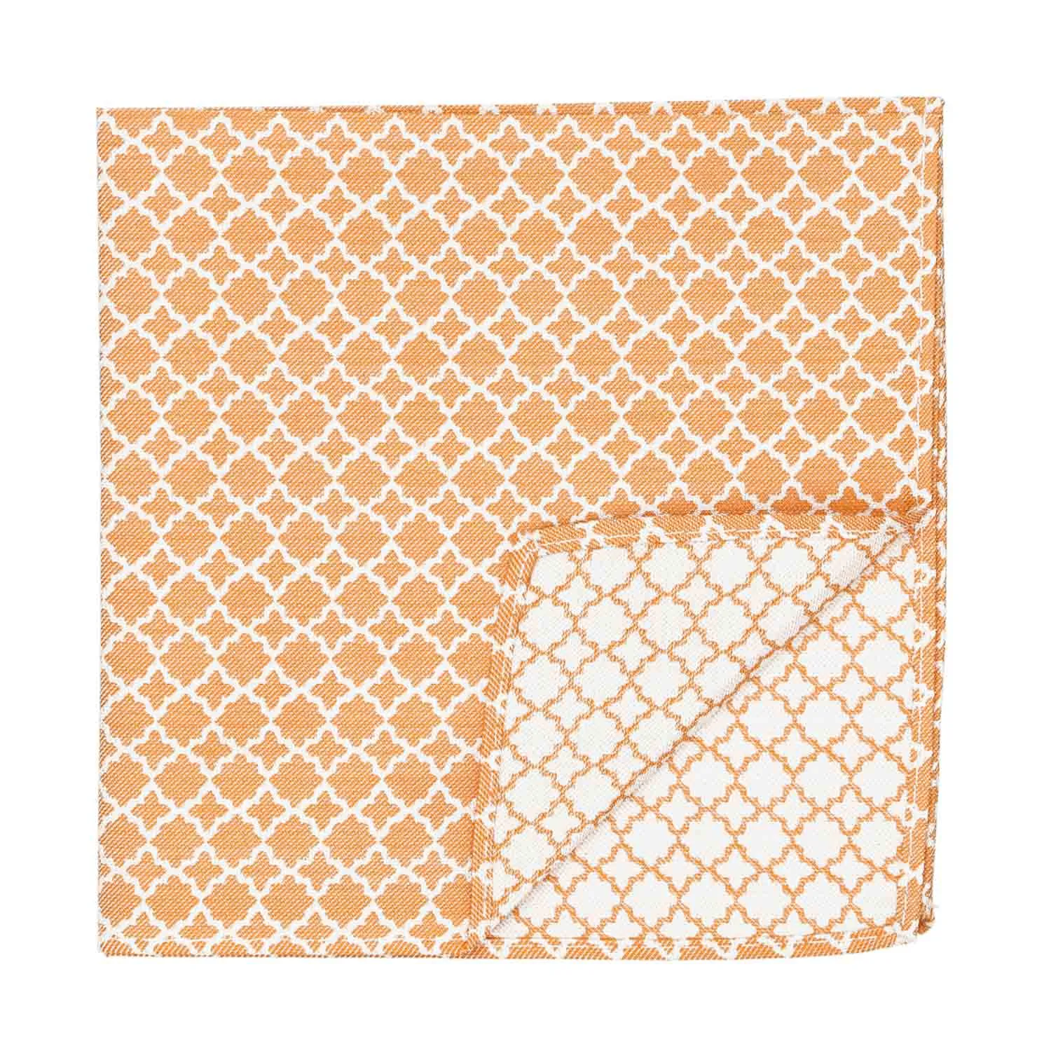 Orange Moroccan Trellis Cotton/Silk Pocket Square sold by TieMart product image thumbnail 2
