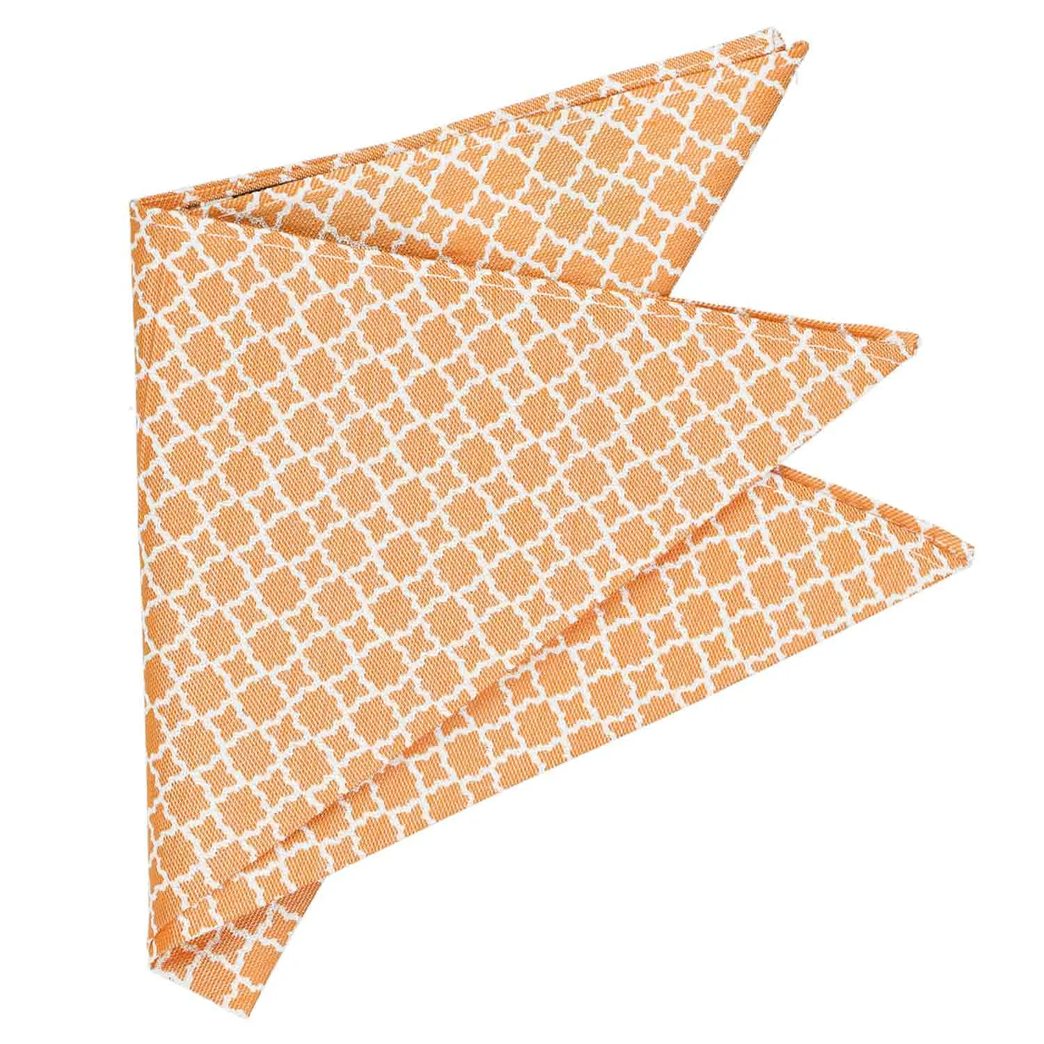 Orange Moroccan Trellis Cotton/Silk Pocket Square sold by TieMart product image thumbnail 3