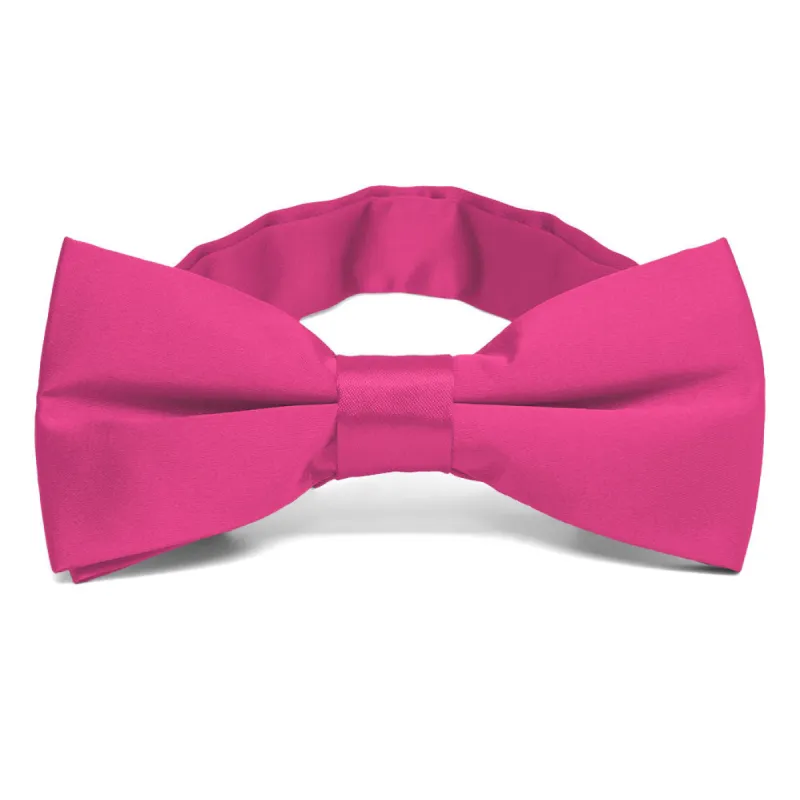 Bright Fuchsia Band Collar Bow Tie sold by TieMart