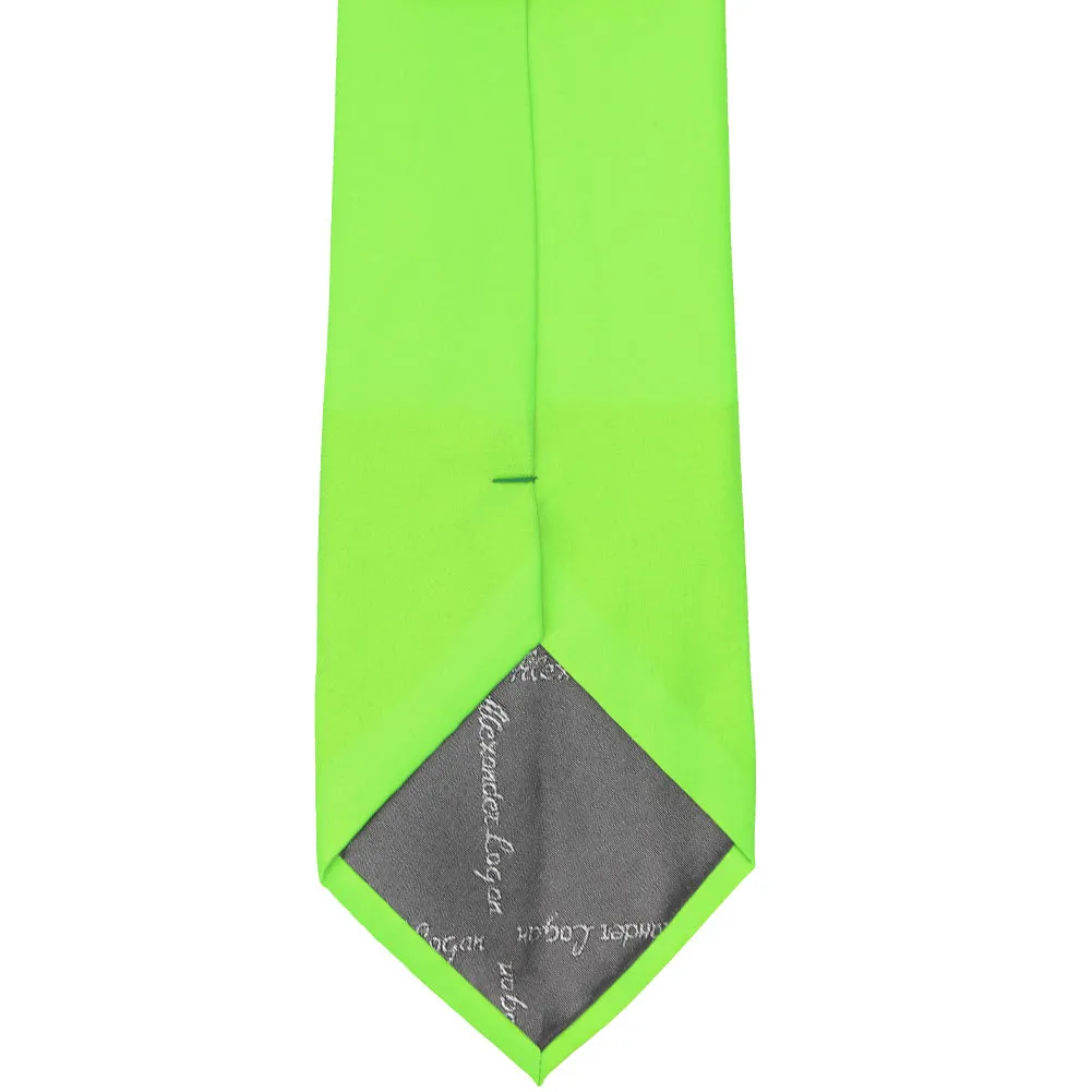 Hot Lime Green Solid Color Necktie sold by TieMart product image thumbnail 4