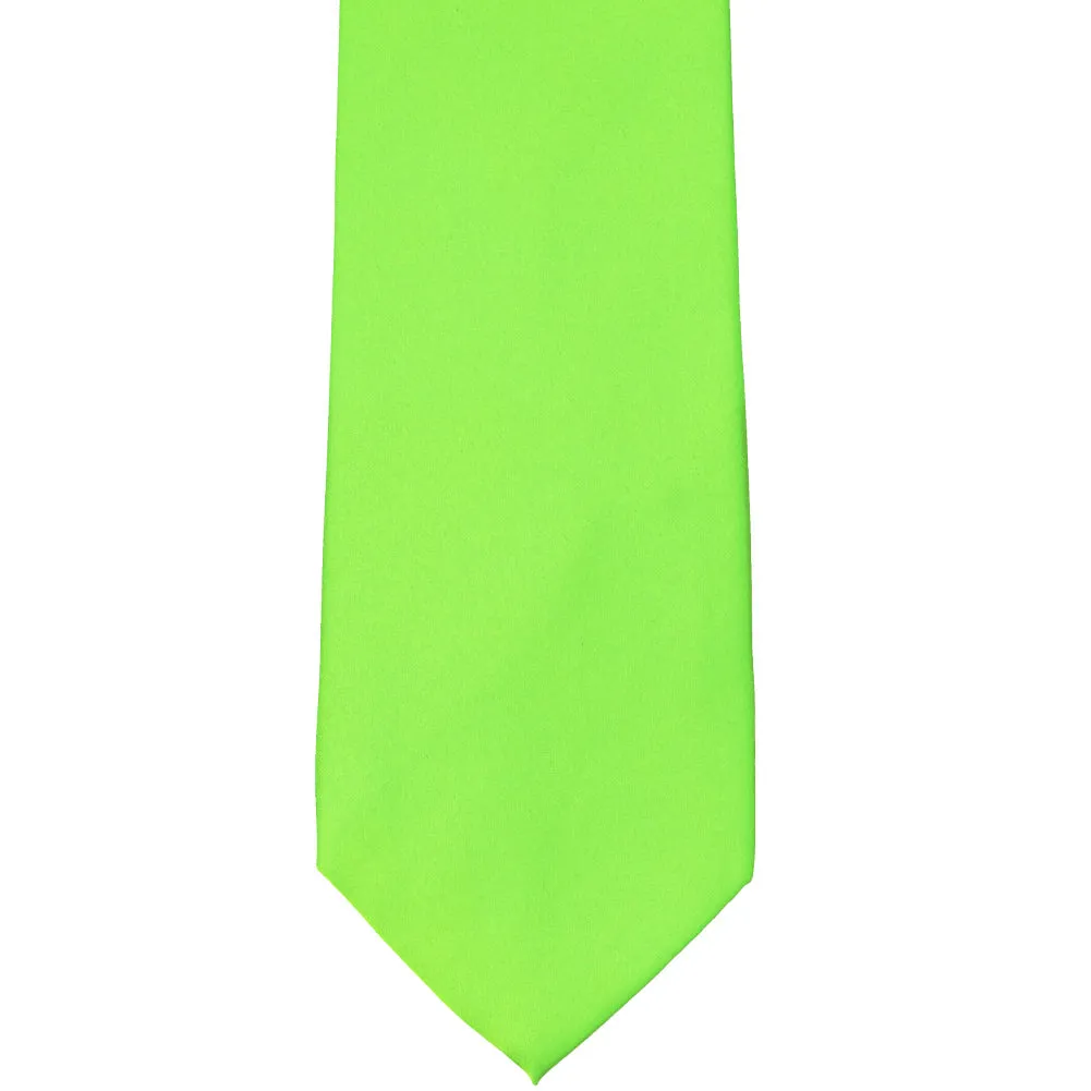Hot Lime Green Solid Color Necktie sold by TieMart product image thumbnail 2