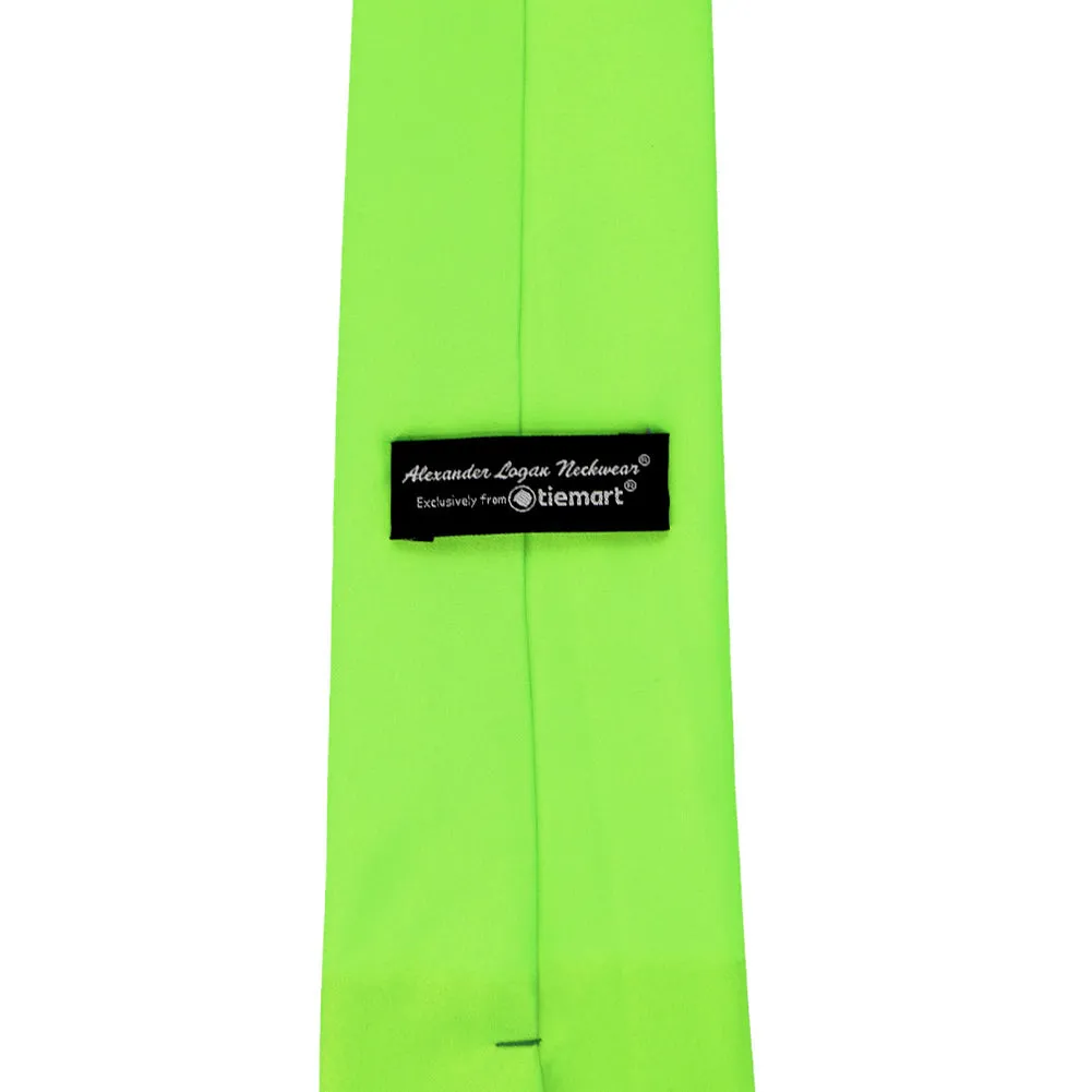 Hot Lime Green Solid Color Necktie sold by TieMart product image thumbnail 3