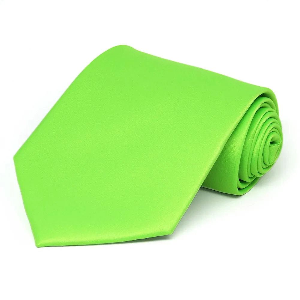 Hot Lime Green Solid Color Necktie sold by TieMart