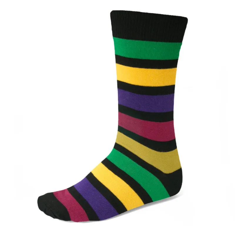 Men's Crazy Striped Socks, Dark Tones sold by TieMart