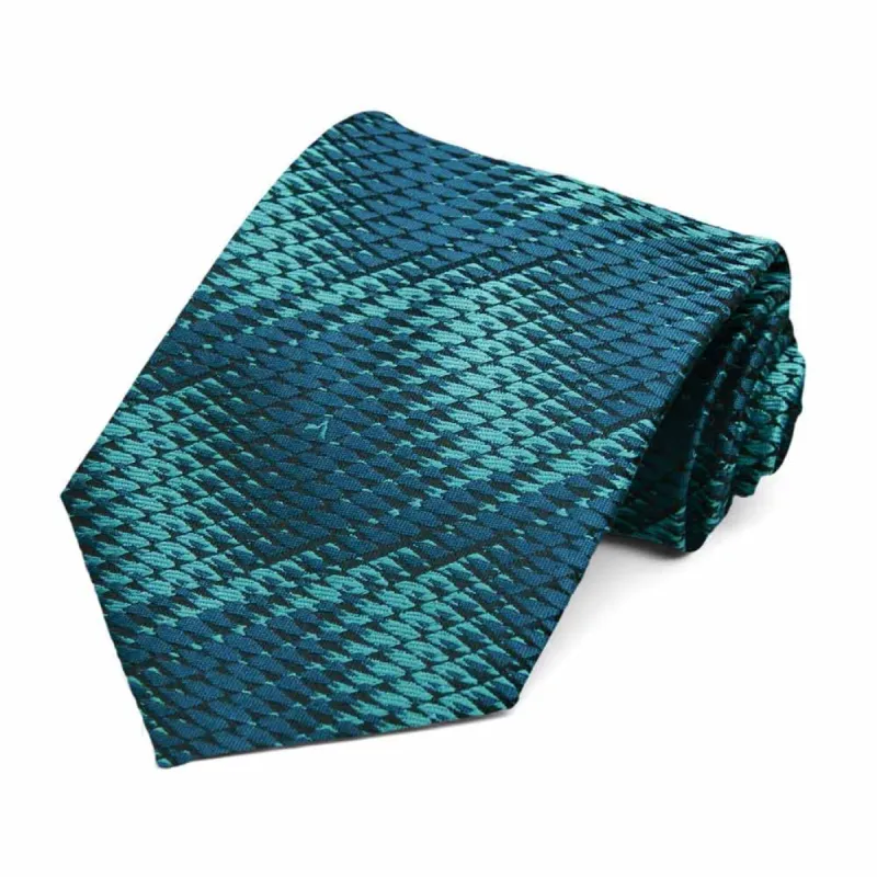 Caribbean Blue Downey Geometric Necktie sold by TieMart