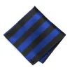 Royal Blue and Black Striped Pocket Square sold by TieMart