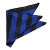 Royal Blue and Black Striped Pocket Square sold by TieMart