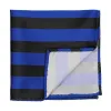 Royal Blue and Black Striped Pocket Square sold by TieMart