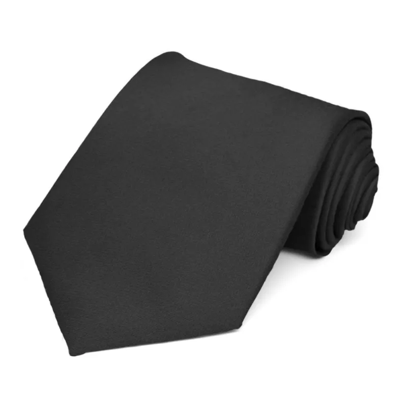 Black Cotton/Silk Extra Long Necktie sold by TieMart