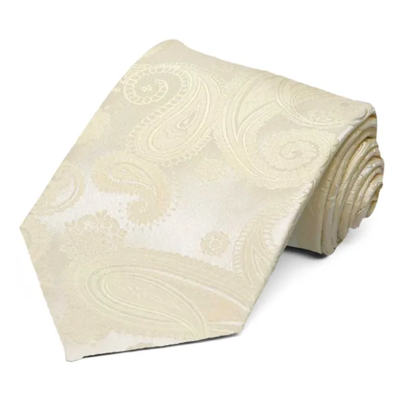 Ivory Inglefield Paisley Extra Long Necktie sold by TieMart