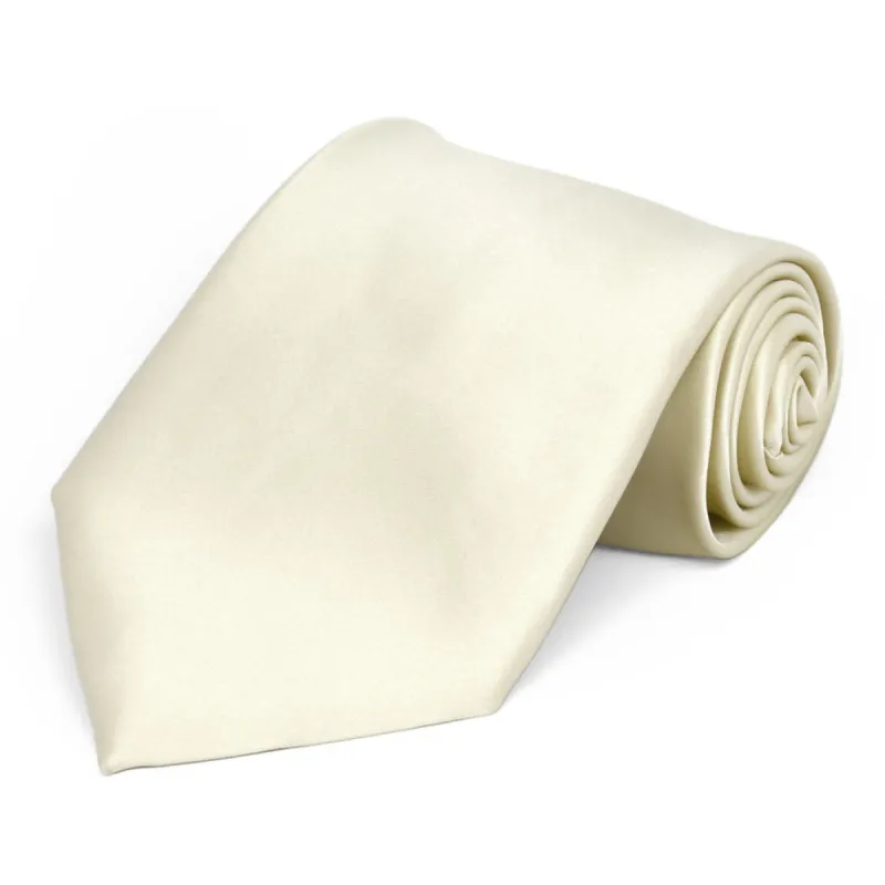 Ivory Premium Extra Long Solid Color Necktie sold by TieMart