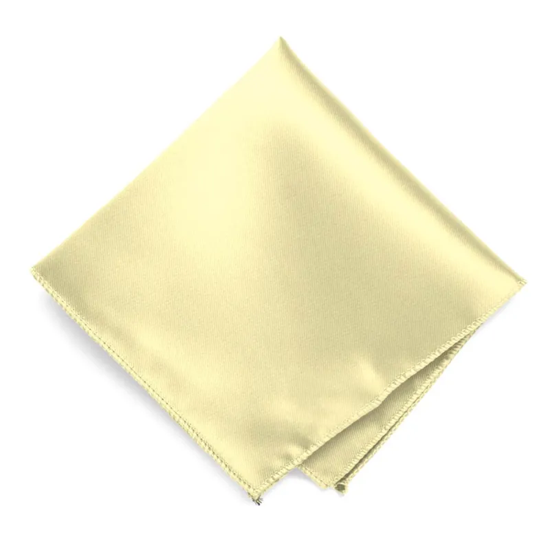 Light Yellow Solid Color Pocket Square sold by TieMart