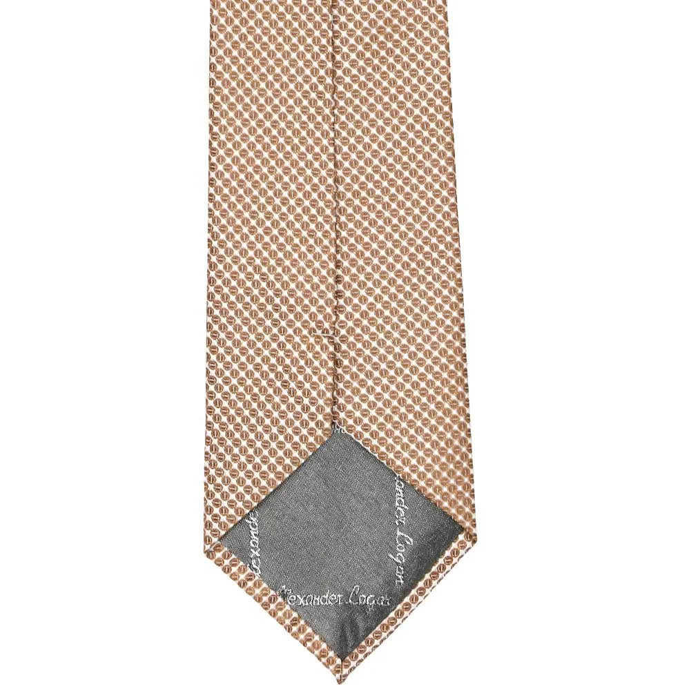 Light Brown Henry Grain Pattern Zipper Tie sold by TieMart product image thumbnail 3