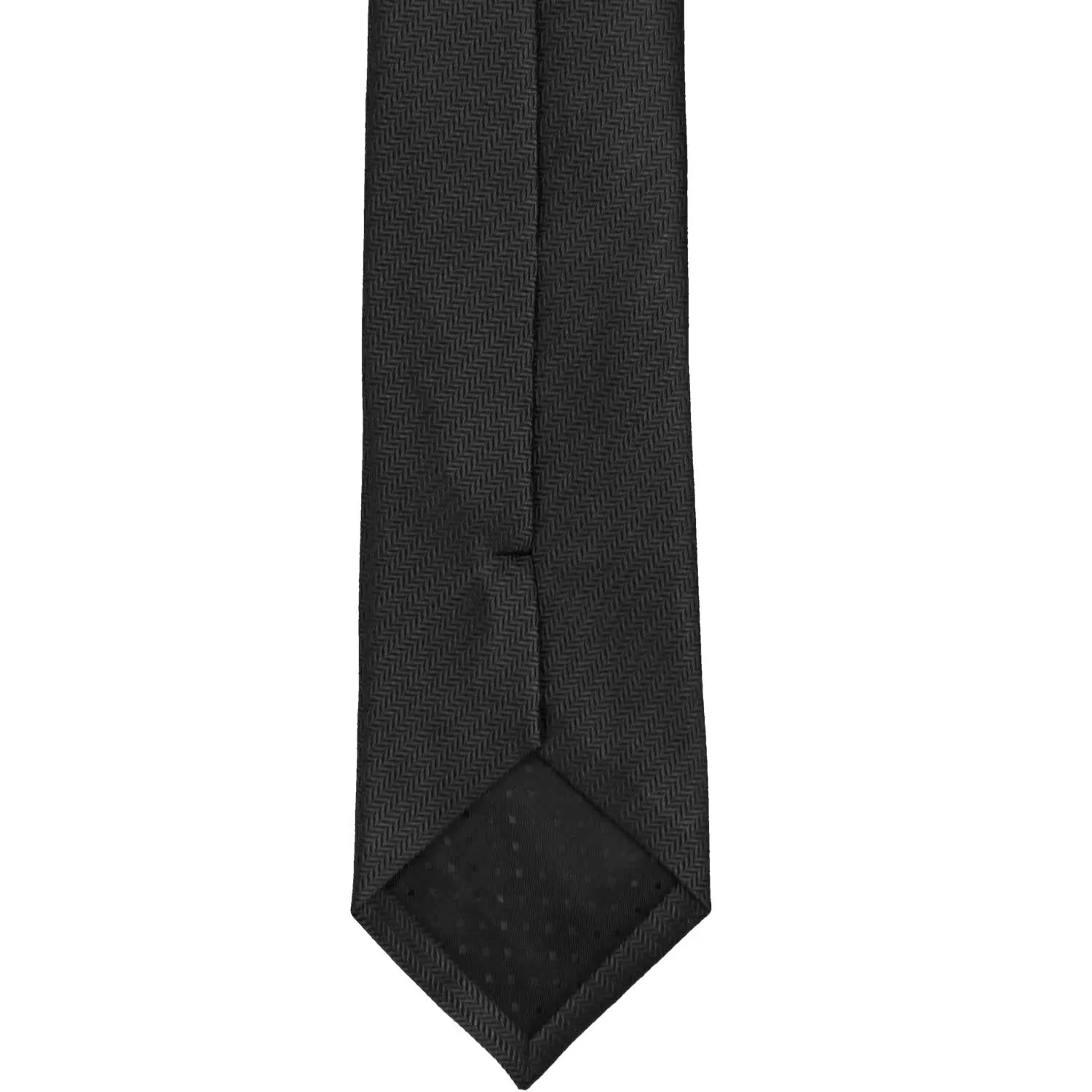 Black Herringbone Silk Slim Necktie, 2.5" Width sold by TieMart product image thumbnail 4