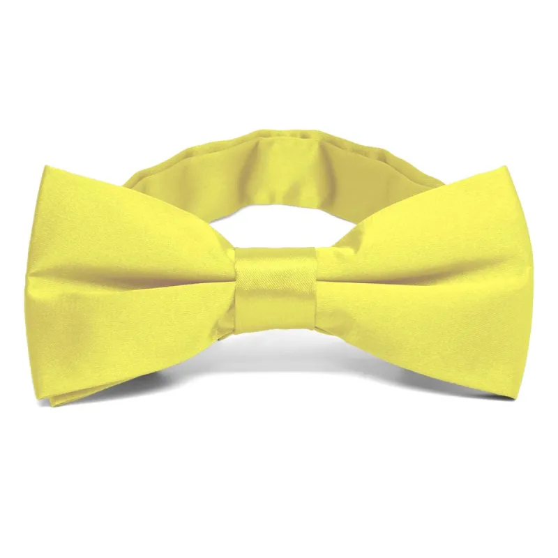 Daffodil Yellow Band Collar Bow Tie sold by TieMart