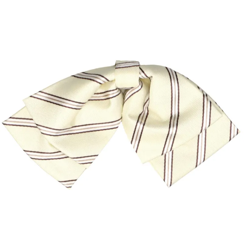 Vanilla Melvin Striped Floppy Bow Tie sold by TieMart