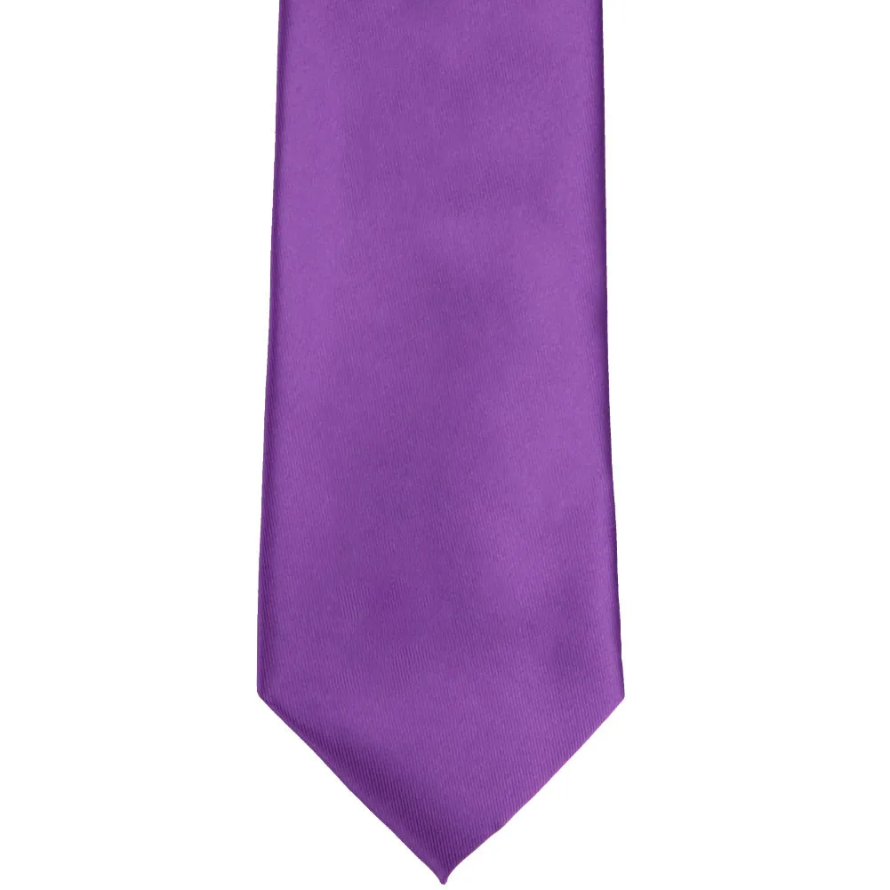 Plum Violet Extra Long Solid Color Necktie sold by TieMart product image thumbnail 2