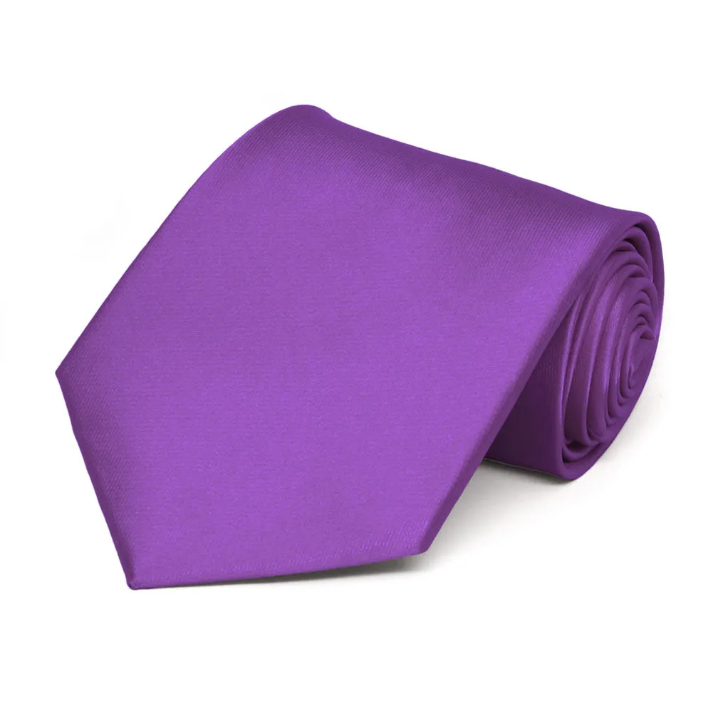 Plum Violet Extra Long Solid Color Necktie sold by TieMart