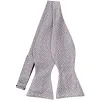 Light Silver and Pink Bamba Dot Self-Tie Bow Tie sold by TieMart