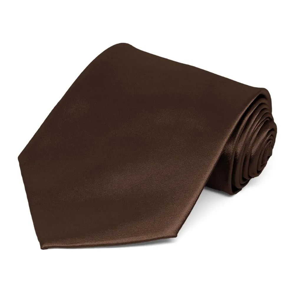 Chestnut Brown Solid Color Necktie sold by TieMart