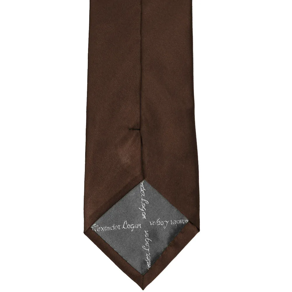 Chestnut Brown Solid Color Necktie sold by TieMart product image thumbnail 4