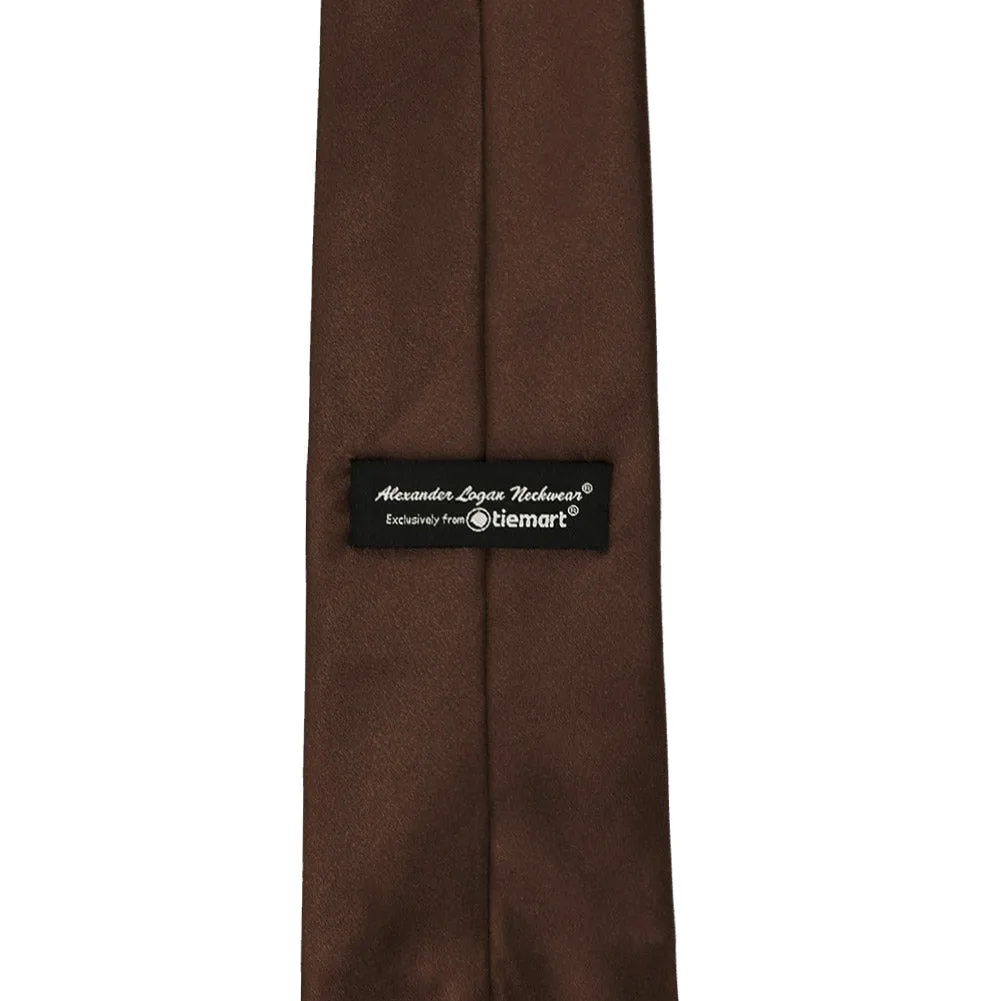 Chestnut Brown Solid Color Necktie sold by TieMart product image thumbnail 3