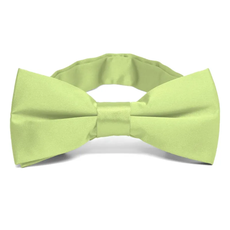 Lime Green Band Collar Bow Tie sold by TieMart