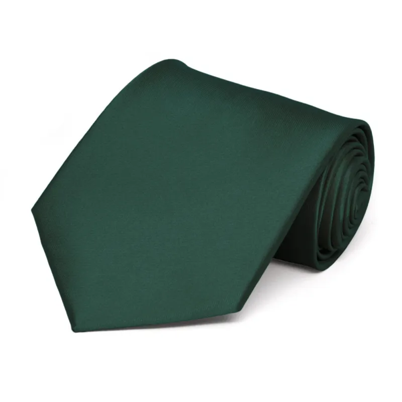 Hunter Green Solid Color Necktie sold by TieMart