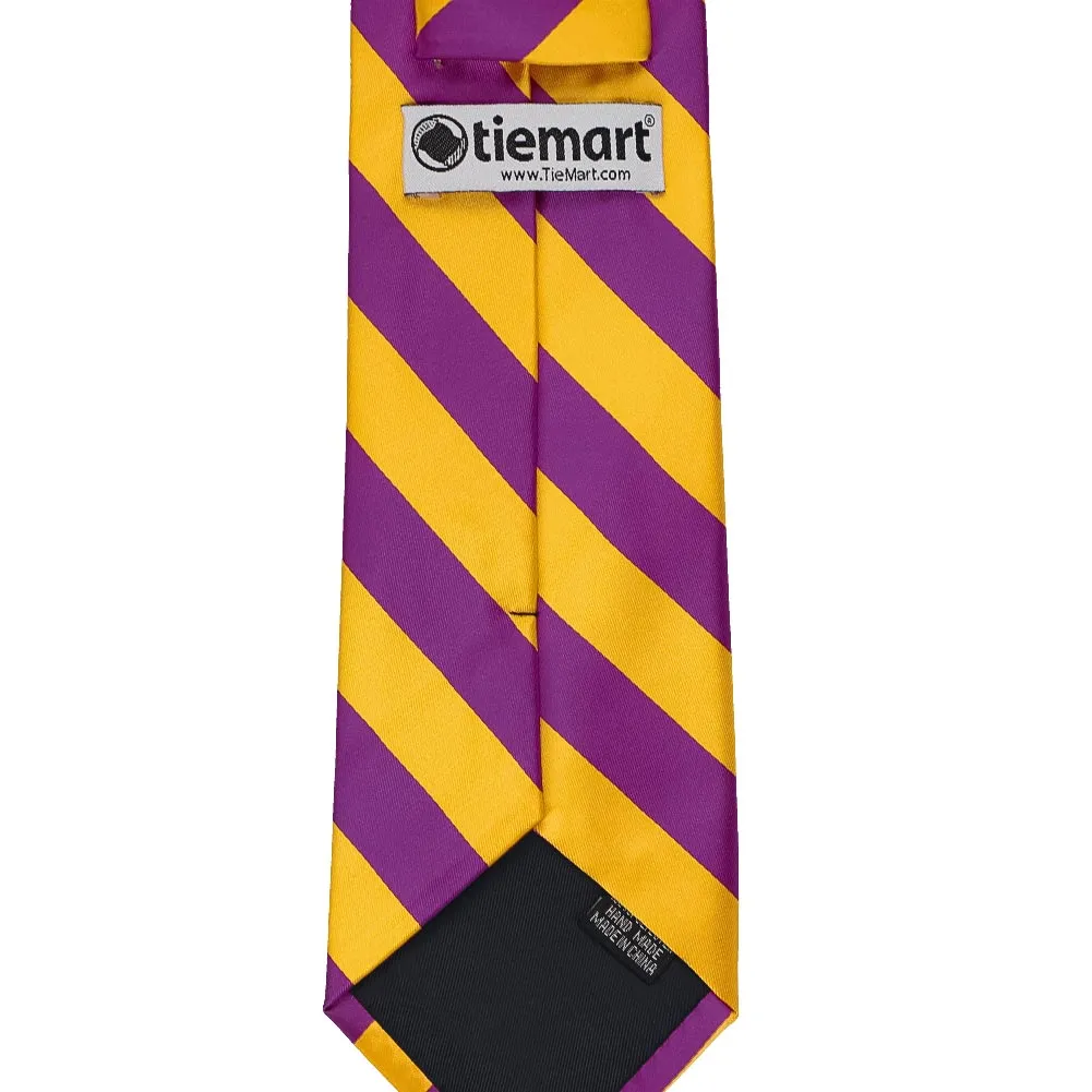 Shocking Violet and Golden Yellow Striped Tie sold by TieMart product image thumbnail 4