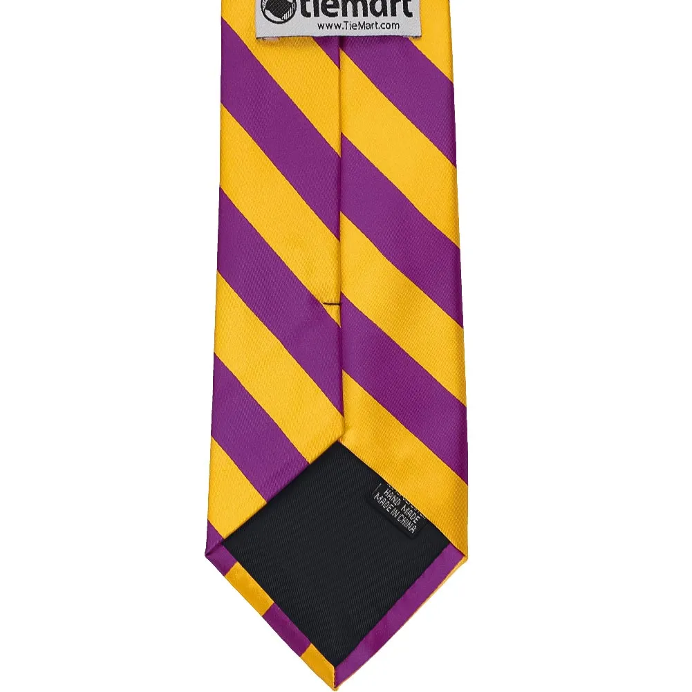 Shocking Violet and Golden Yellow Striped Tie sold by TieMart product image thumbnail 5