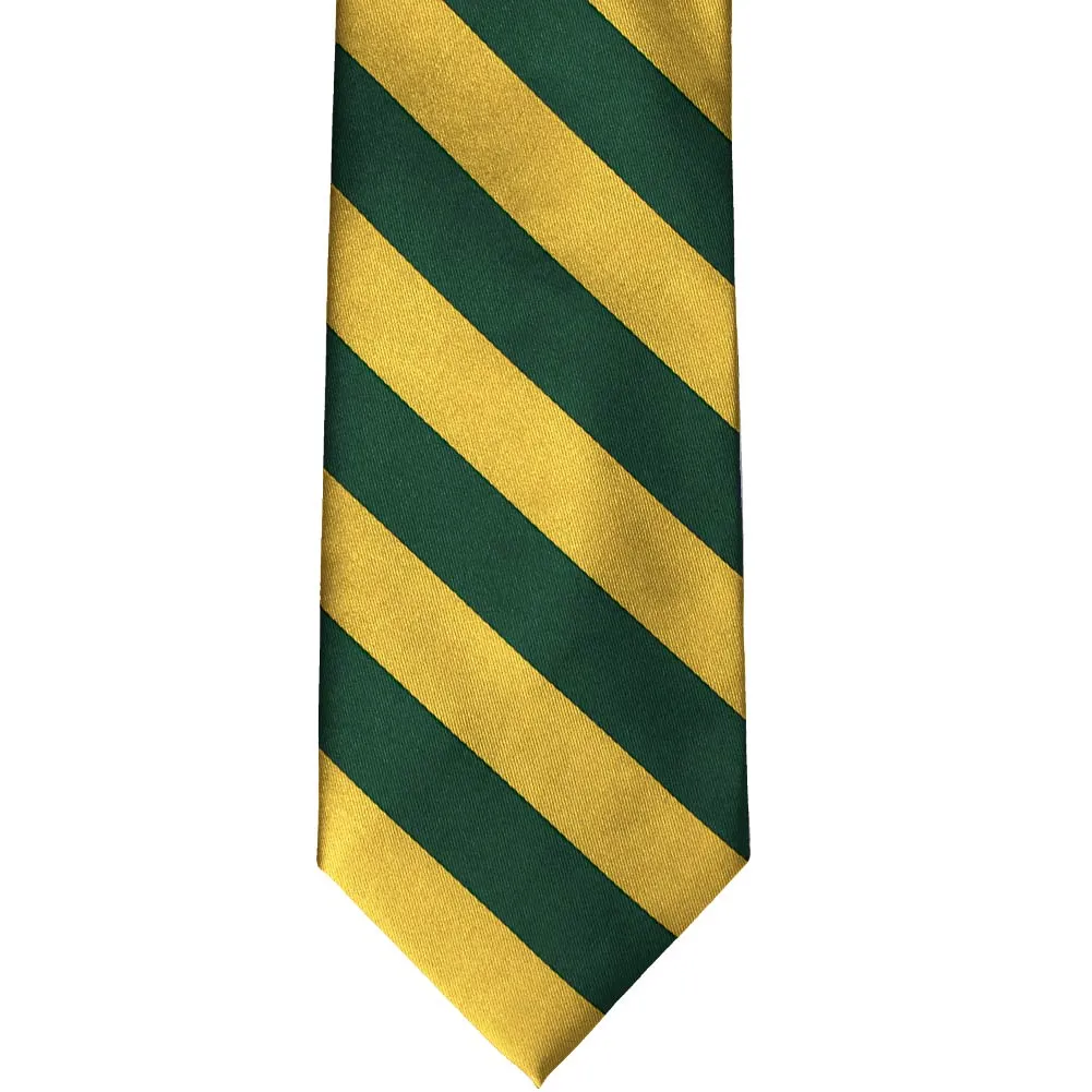 Hunter Green and Gold Extra Long Striped Tie sold by TieMart product image thumbnail 3