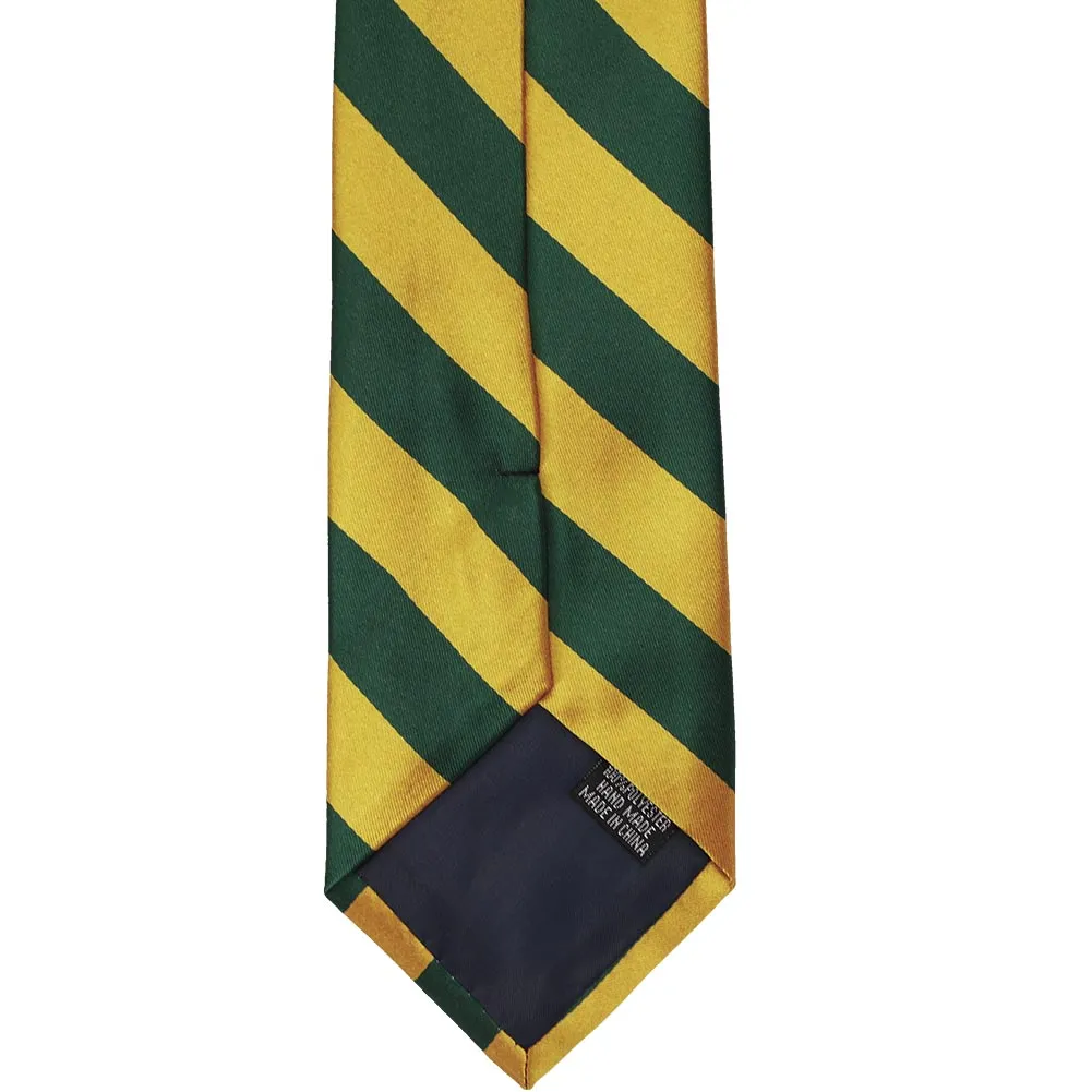Hunter Green and Gold Extra Long Striped Tie sold by TieMart product image thumbnail 4
