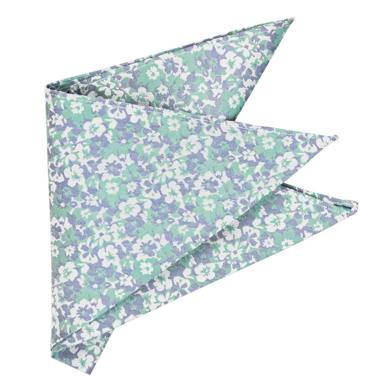 Seafoam and Blue Company Floral Silk Pocket Square sold by TieMart product image thumbnail 3