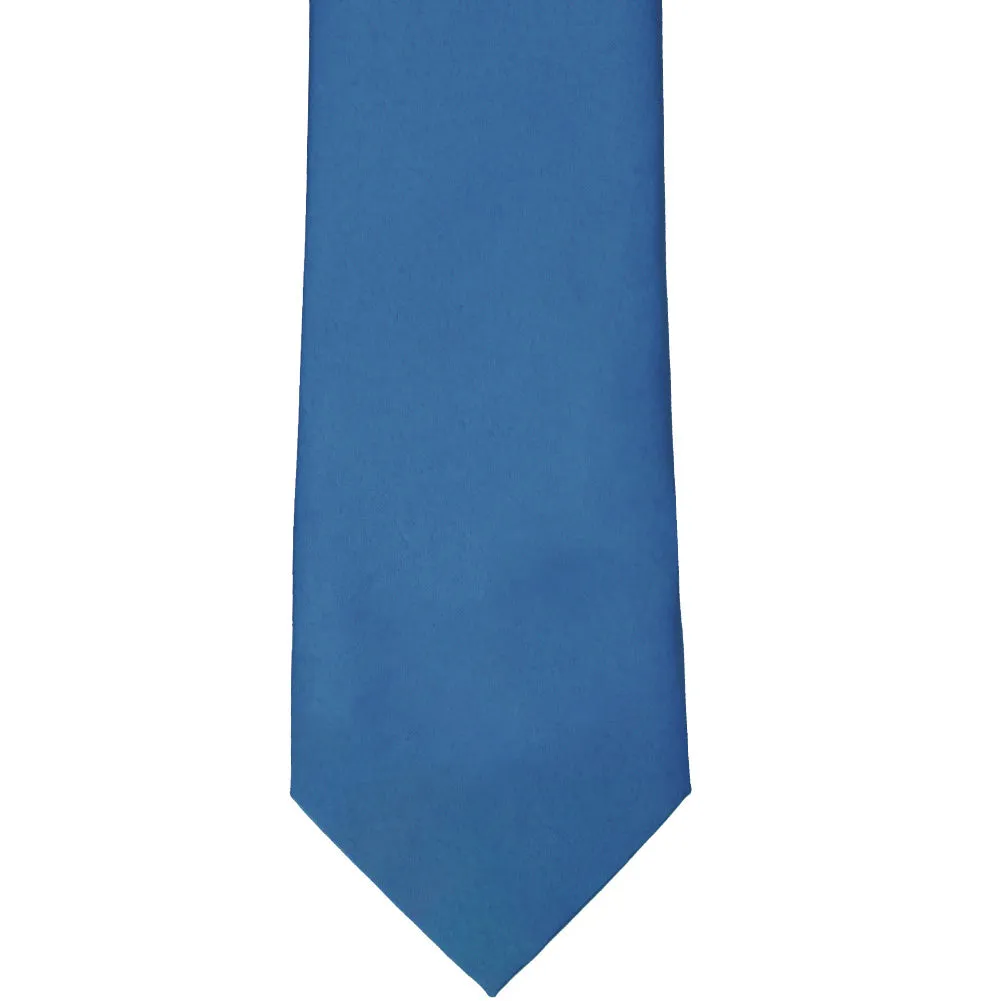 Blue Solid Color Zipper Tie sold by TieMart product image thumbnail 2