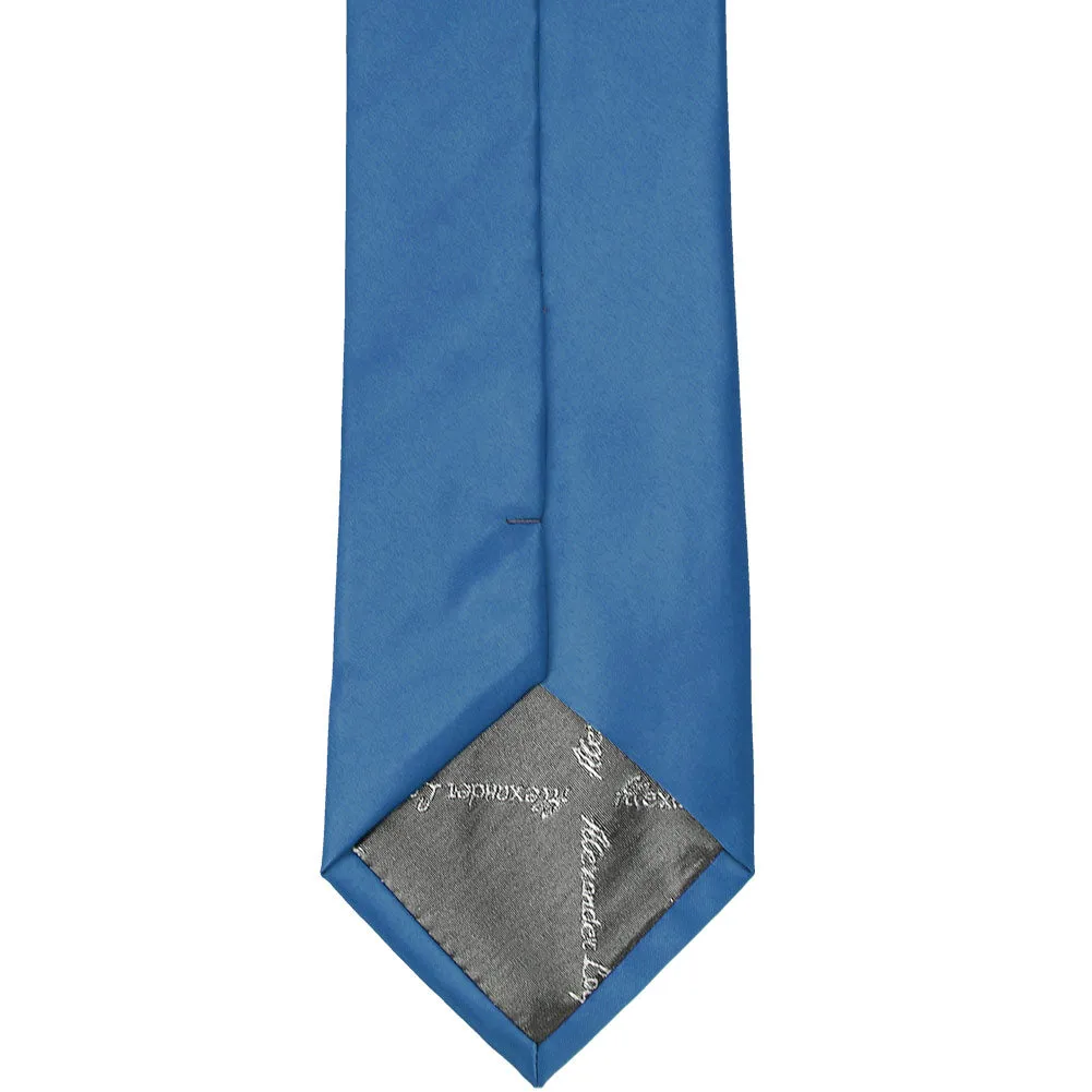 Blue Solid Color Zipper Tie sold by TieMart product image thumbnail 3