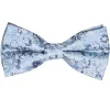Steel Blue Member Floral Silk/Viscose Bow Tie sold by TieMart