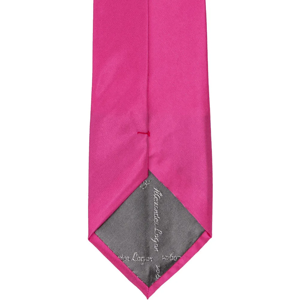 Bright Fuchsia Extra Long Solid Color Necktie sold by TieMart product image thumbnail 3