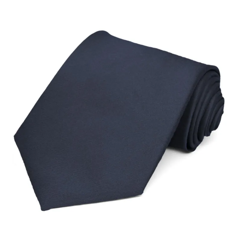 Navy Blue Cotton/Silk Necktie sold by TieMart